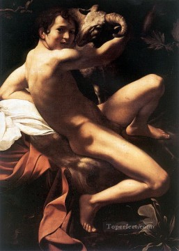  Bautista Pintura - San Juan Bautista Joven con Carnero Barroco Caravaggio